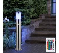 Borne lumineuse avec détecteur de mouvement Outdoor Eclairage extérieur Lampadaire de jardin Lampadaire détecteur de mouvement, acier inoxydable, télécommande, 1x LED RGB 8,5W 806Lm, DxH 14x80 cm