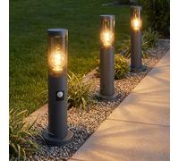 Außenstehlampe Borne Lumineuse Lampe de Jardin Détecteur Fumée Anthracit 3er Set