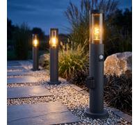 Außenstehlampe Jardin Borne Lumineuse Prise Détecteur de Mouvement 3er Set