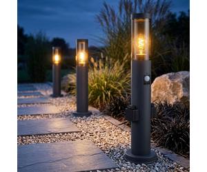 Außenstehlampe Jardin Borne Lumineuse Prise Détecteur de Mouvement 3er Set