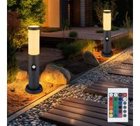 Außenstehlampe Jardin Détecteur de Mouvement Variateur Télécommande Inox LED 2x