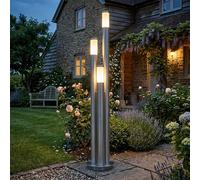 Außenstehlampe Lampe Itinéraires de Jardin 3 à Feux LED Terrassenleuchte Argent