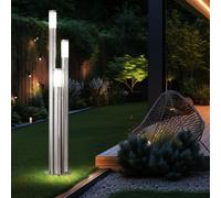 Außenstehlampe Lampe Itinéraires de Jardin 3 à Feux LED Terrassenleuchte Argent