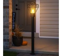 Außenstehlampe LED Lampadaire Borne Lumineuse Inox Noir Industrial