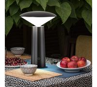 Lampe de table LED lampe d'extérieur de jardin lampe de table d'extérieur rechargeable à batterie, circuit CCT dimmable orientable IP44, 2W 200lm 3000K 4750K 6500K, DxH 14x21 cm