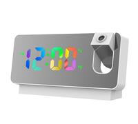 AUSSI DE PROVITION - Affichage temporel moderne LED, projecteur de plafond rotatif, luminosité d'écran réglable, vue de projection transparente avec bras oscillant à 180 ° | Digital Dreid