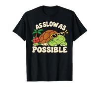 Aussi Lent Que Possible Tortue Tropical Vacation Humour T-Shirt Graphique avec Valeur