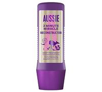 Aussie 3 Minute Miracle Reconstructor Masque capillaire végétalien pour cheveux secs et abîmés à l'huile de noix de macadamia australienne, 225 ml