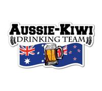 Aussie Kiwi Drinking Team Beer Alcohol Flag Sticker New Zealand NZ Kiwi Car Fern Decal