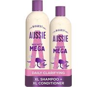 Aussie Mega Lot de 2 shampoings et après-shampoing, soins capillaires pour cheveux secs et abîmés, shampooing et après-shampoing végétaliens, sans silicone, lot économique XL, 1145 ml