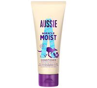 Aussie Miracle Moist Après-shampoing hydratant végan, formule nourrissante à l’huile de noix de macadamia pour les cheveux secs et abîmés, Sans cruauté, Flacon recyclable, 200 ml