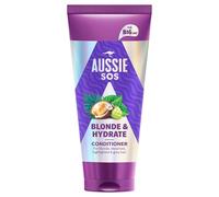 Aussie SOS Blonde & Hydrate Après-shampoing 350 ml pour cheveux décolorés, mèches et cheveux gris, démêle et adoucit, tout en hydratant les cheveux blonds secs et argentés