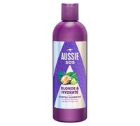 Aussie SOS Blonde & Hydrate Violettes Shampooing 300 ml pour cheveux décolorés avec mèches et cheveux gris, neutralise les tons cuivrés et jaunes sur cheveux blonds, cheveux gris et gris, plus de
