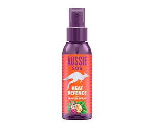 Aussie SOS Instant Heat Saviour Spray végétalien pour cheveux secs abîmés par le coiffage, 100 ml
