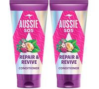 Aussie SOS Réparation & Revitalisation Après-Shampooing 350ml Pour Cheveux Secs, Stressés et Abîmés, Doux et Hydratés Protège des Dommages de Coiffage (Lot de 2)
