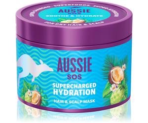 Aussie SOS Supercharged Hydration masque hydratant apaisant cheveux et cuir chevelu 500 ml