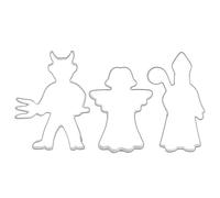 Ausstechformen für Kuchen, Stahl, Teufel, Nikolaus, Engel, 3 Stück.