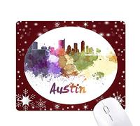 austin america ville aquarelle tapis de souris en hiver flocon de neige