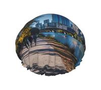 Austin Bonnet de douche imprimé Texas, élastique et réutilisable pour cheveux longs, grand bonnet de douche imperméable, pour femmes, hommes, enfants