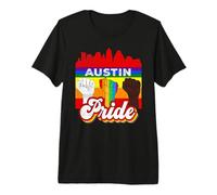 Austin Pride Rainbow Gay Pride Flag Funny LGBT T-Shirt Haut de Gamme