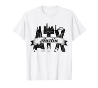 Austin Texas ATX City Skyline Monuments Vieilli T-Shirt