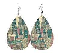 Austin Texas Boucles d'oreilles pendantes légères en cuir en forme de goutte pour femme