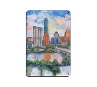 Austin Texas Décoration murale vintage en métal pour pub, club, café, bar, maison - 20 x 30 cm