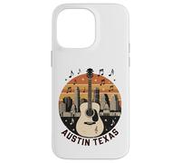 Austin Texas Guitare Skyline Retro Music Art Coque pour iPhone 14 Pro Max