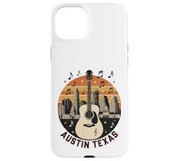 Austin Texas Guitare Skyline Retro Music Art Coque pour iPhone 15 Plus