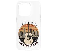 Austin Texas Guitare Skyline Retro Music Art Coque pour iPhone 15 Pro