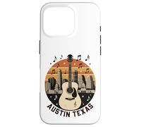 Austin Texas Guitare Skyline Retro Music Art Coque pour iPhone 16 Pro