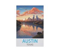 Austin Texas,Jigsaw Puzzle 1000 Pièces en Bois Puzzle-Stitch Classique Bricolage Enfants Décompression Jouet Éducatif Brithday Cadeaux Puzzles(75x50cm)-FQ15