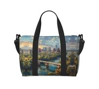 Austin Texas Petit sac de voyage pliable Sac de voyage Sac de week-end Sac de gym Sac d'hôpital pour femme et homme, noir, One Size