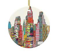 Austin Texas Printing Décoration de Noël en céramique à suspendre 7,4 cm