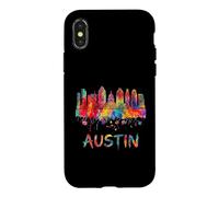 Austin Texas Skyline Aquarelle Paysage Urbain Art Coque pour iPhone X/XS