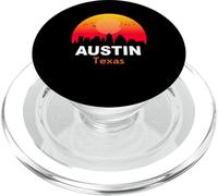 Austin Texas State USA Vintage Sunset Retro City Skyline PopSockets PopGrip pour MagSafe
