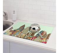 Austin Texas Tapis de séchage pour comptoir de cuisine en microfibre absorbant réversible lavable 45,7 x 61 cm Facile à nettoyer pour la décoration de la maison, de la cuisine, de la salle à manger