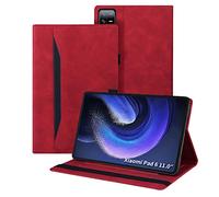 Austin Xiaomi Pad 6/Xiaomi Pad 6 Pro 11" Tablet Case, Cuir PU Classique, Analyse de Rentabilisation pour Xiaomi Pad 6/Xiaomi Pad 6 Pro, Rouge