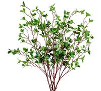 AUSTOR Lot de 5 tiges de ficus artificielles de 114,3 cm - Branches Vertes artificielles - pour Remplissage de Vase, décoration de Maison, Mariage, Bureau