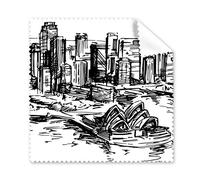 Australia City Landmark Opéra de Sydney Sketch Lunettes Chiffon Chiffon de Nettoyage Nettoyant pour écran de téléphone 5 pcs