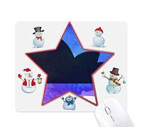 Australia Sydney Opera House Outline Christmas Snowman Family Star Mouse Pad