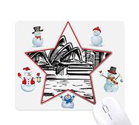 Australia Sydney Opera House Sketch Christmas Snowman Family Star Mouse Pad