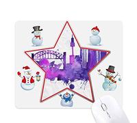 Australia Sydney Opera House Watercolor Christmas Snowman Family Star Mouse Pad