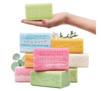 Australian Botanical Soap Lot de 8 barres de 187,1 g - Lait de chèvre, eucalyptus, miel de Manuka, sel de mer, litchi rose, citronnelle, framboise, orange de Valence - Enrichi en beurre de karité bio