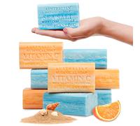 Australian Botanical Soap, Sel de mer aux minéraux de l'océan et savons à l'orange de Valence | Tous types de peau | Enrichi au beurre de karité | 193 g | 4 barres de chaque - Lot de 8