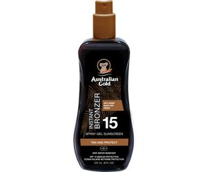 Australian Gold Écran Solaire IP15 Spray Gel Avec Agent Bronzant 237ml