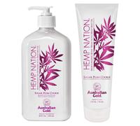 Australian Gold Hemp Nation Sugar Plum Cookie Bundle - Lotion corporelle prolongatrice de bronzage (18 FL Oz) et gel douche (8 FL Oz) D licieux m