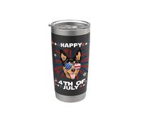 Australian Kelpie Dog Patriotic American 4th Of July Dogs Gobelet isotherme en acier inoxydable double paroi