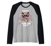Australian Kelpie Dog Patriotic American 4th of July Dogs Manche Raglan