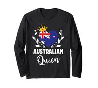 Australian Queen Australia Flag Proud Australian Woman Manche Longue